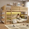 StayPlay Runaway Stapelbed 90x200cm – Grenen Wit met LED-verlichting, opbergruimte en veilige trap