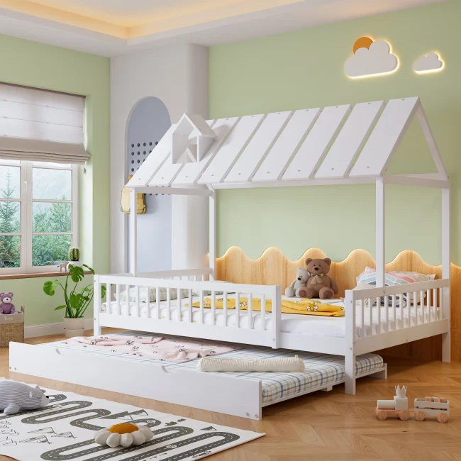 StayPlay Runaway Kinderbed 120x200/190cm – Grenen Wit