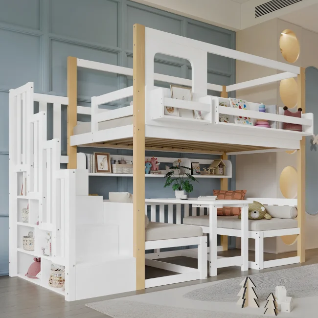 StayPlay Runaway Kinderbed 90x200cm – Grenen Wit – Serie 1