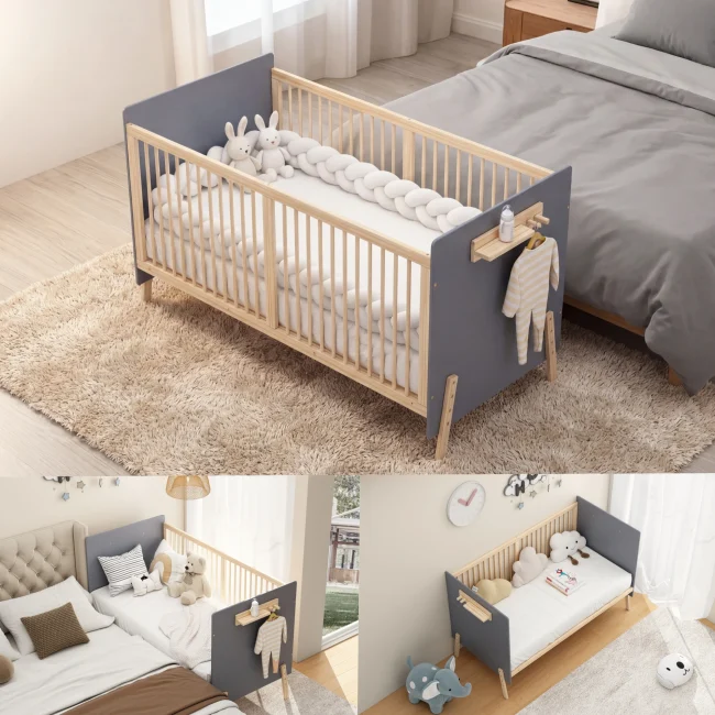 StayPlay Runaway Babybedje 140x70x86cm – Hout met verstelbaar