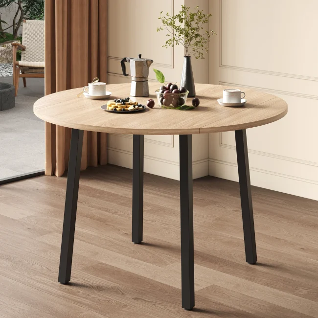 StayPlay Runaway Ronde Eettafel 100x100cm – Eiken met geschikt voor 2-4 personen
