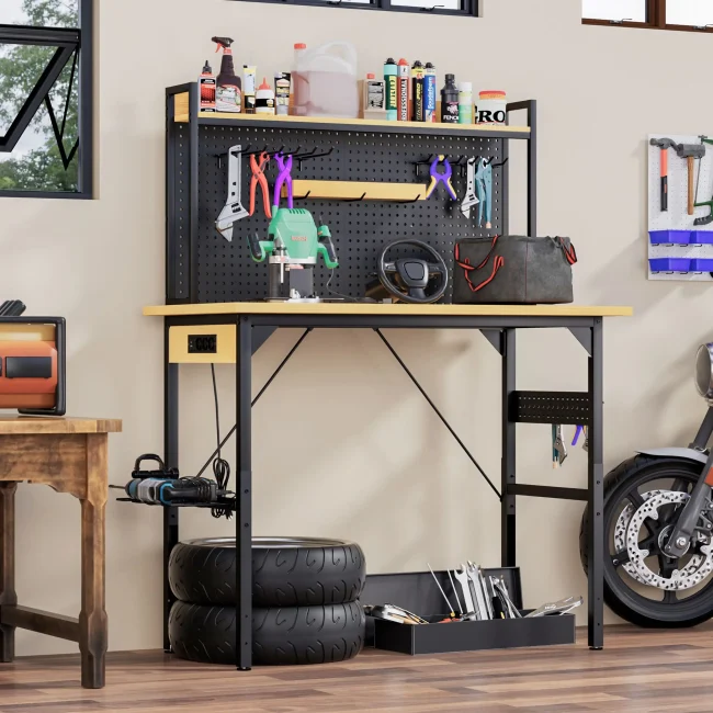 StayPlay Runaway Werkbank – Hout met USB-oplaadpoort en opbergruimte