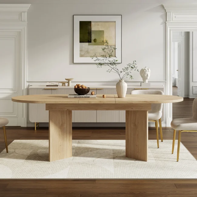StayPlay Runaway Uitschuifbare Eettafel 120/160x80cm – MDF met afgeronde hoeken en geschikt voor 4-6 personen