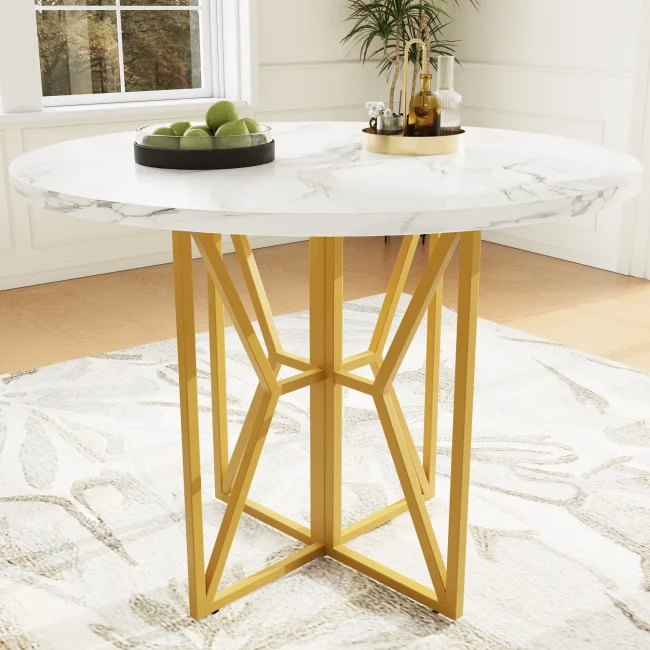 StayPlay Runaway Ronde Eettafel 80x80x76cm – MDF Goud – Serie 1