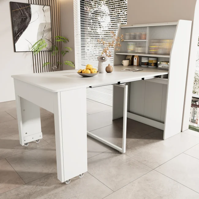 StayPlay Runaway Uitschuifbare Eettafel – Wit met opbergruimte – Serie 1