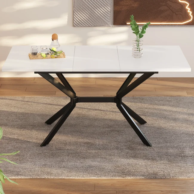 StayPlay Runaway Uitschuifbare Eettafel 160x80cm – Metaal Zwart met geschikt voor 4-6 personen