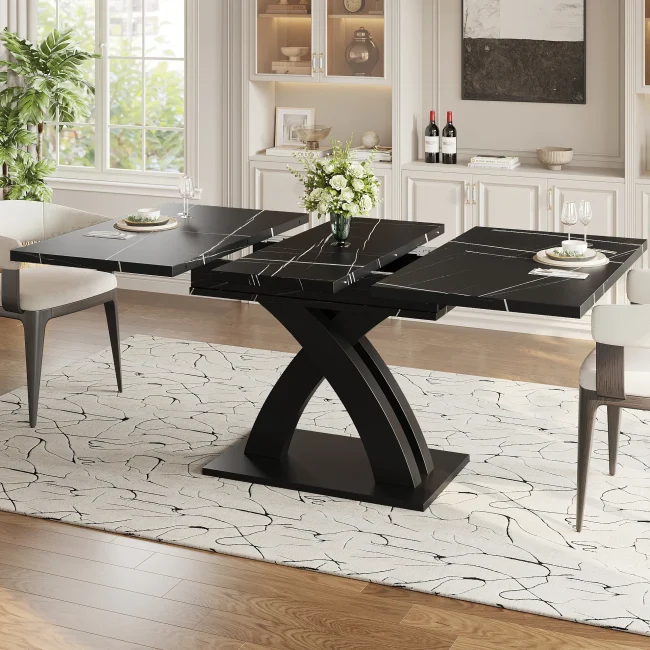StayPlay Runaway Uitschuifbare Eettafel 160x80x76cm – MDF Zwart
