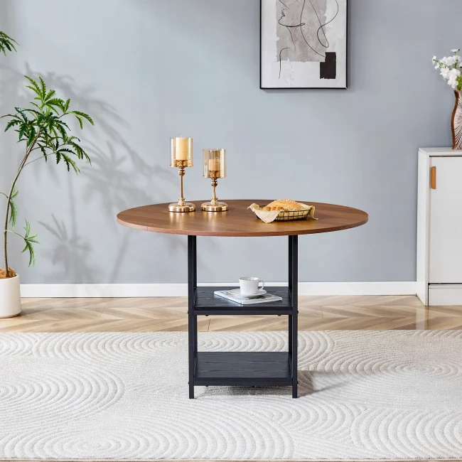 StayPlay Runaway Ronde Eettafel Ø107cm – MDF Zwart met geschikt voor 2-4 personen