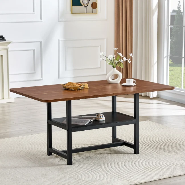 StayPlay Runaway Eettafel 160×90×76cm – Walnoot Zwart met geschikt voor 4-6 personen