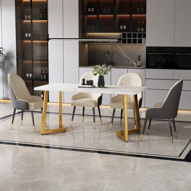 StayPlay Runaway Rechthoekige Eettafel 117x68cm – MDF Goud