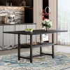 StayPlay Runaway Rechthoekige Eettafel 160×90×76cm – Zwart met industriële stijl en geschikt voor 4-6 personen