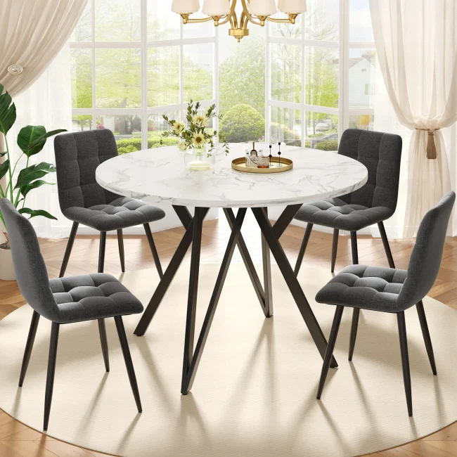 StayPlay Runaway Ronde Eettafel 100×100×76cm – MDF Zwart – Serie 1