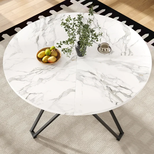 StayPlay Runaway Ronde Eettafel 100×100×76cm – MDF Zwart – Serie 2