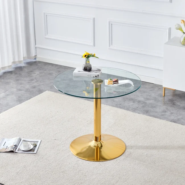StayPlay Runaway Eettafel Ø85cm – Metaal Goud