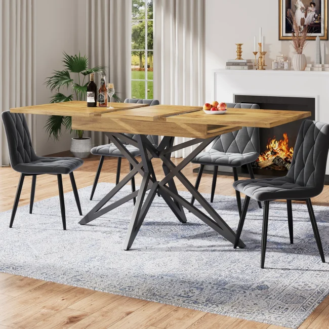 StayPlay Runaway Uitschuifbare Eettafel 160x80cm – MDF Zwart – Serie 1