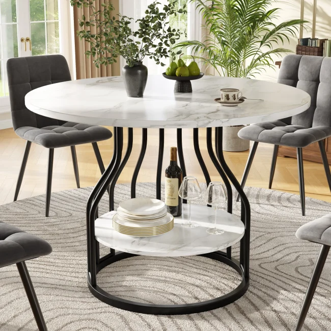 StayPlay Runaway Ronde Eettafel 80×80×76cm – MDF Zwart
