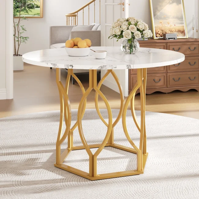 StayPlay Runaway Ronde Eettafel 100×100×76cm – MDF Goud