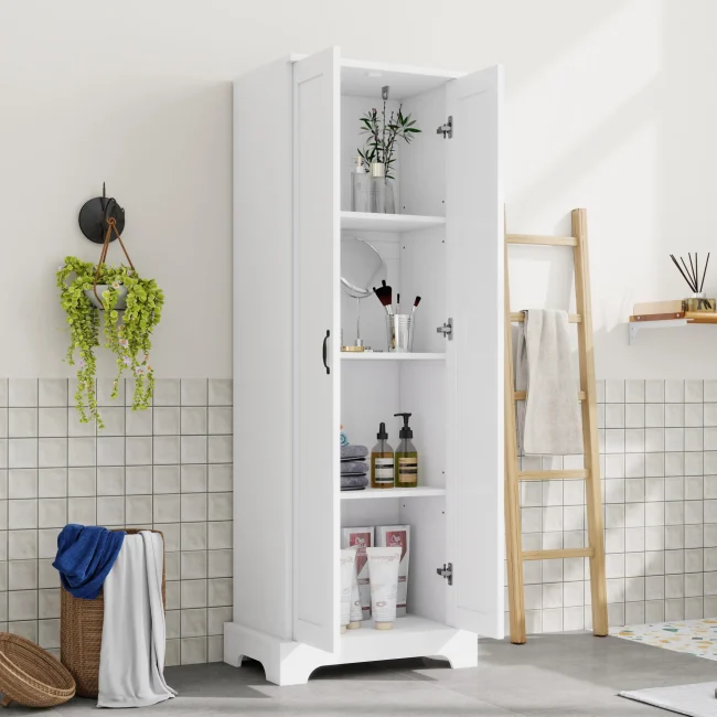 StayPlay Runaway Badkamermeubel 56x40x170cm – MDF Wit met verstelbare planken