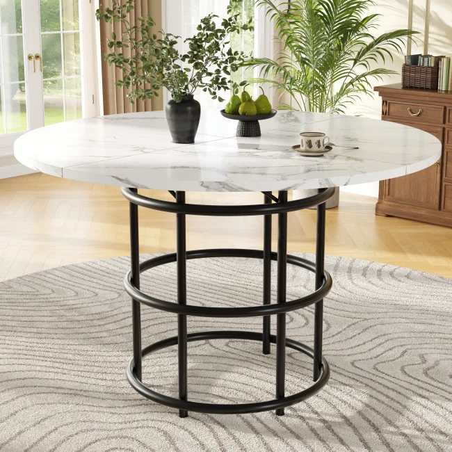 StayPlay Runaway Ronde Eettafel 100x100x76cm – MDF Zwart – Serie 2