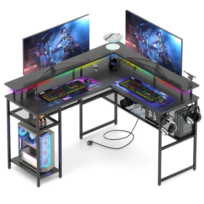 StayPlay Runaway Bureau 136x75cm met LED-verlichting en ingebouwde stopcontacten