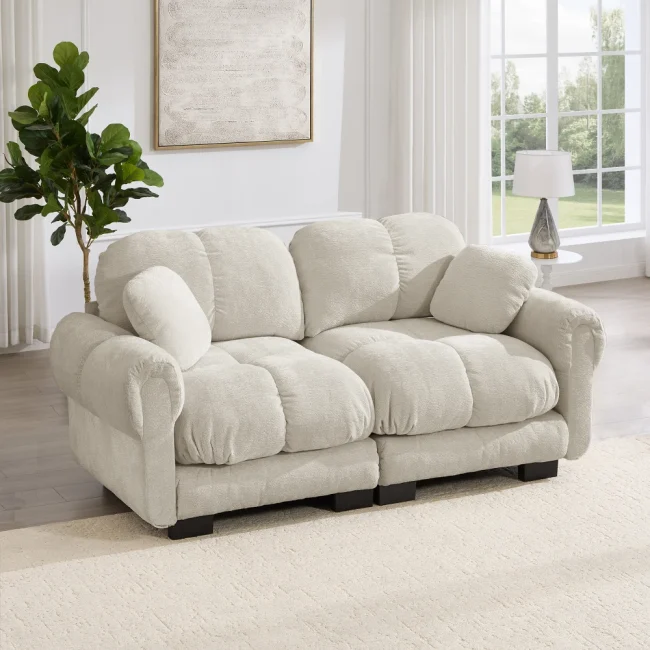 StayPlay Runaway Loveseat Bank 2-zits – Chenille met los kussen inbegrepen en modulair ontwerp