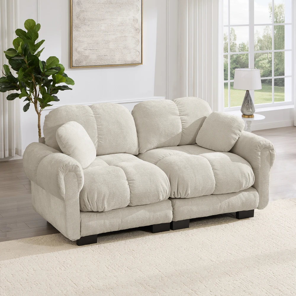 StayPlay Runaway Loveseat Bank 2-zits – Chenille met los kussen inbegrepen en modulair ontwerp