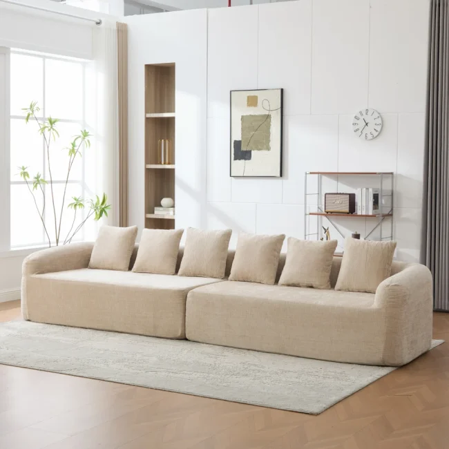 StayPlay Runaway Hoekbank 6-zits – Chenille met antislip onderkant en modulair ontwerp