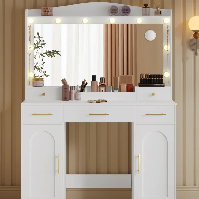 StayPlay Runaway Kaptafel – Wit met LED-verlichting en opbergruimte