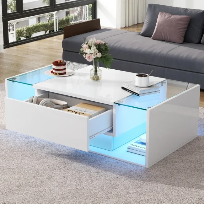StayPlay Runaway Salontafel – Glas met LED-verlichting