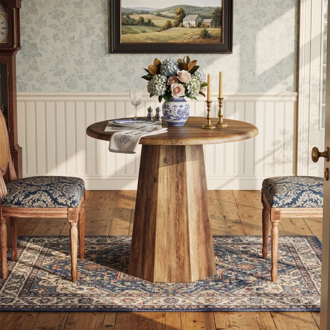 StayPlay Runaway Ronde Eettafel – Eiken Bruin met geschikt voor 4 personen