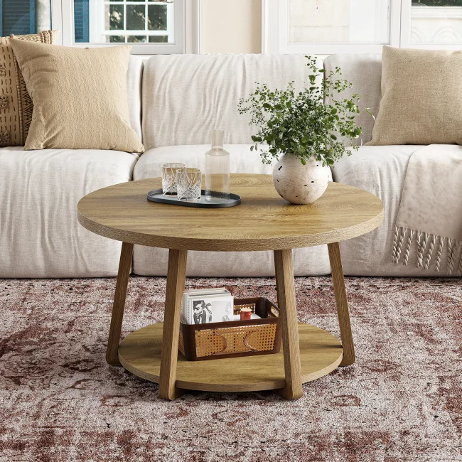 StayPlay Runaway Ronde Salontafel – Hout met opbergruimte – Serie 1