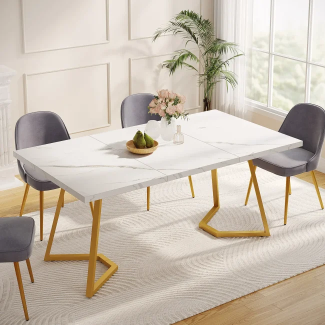 StayPlay Runaway Eettafel – Marmerlook Wit – Serie 2