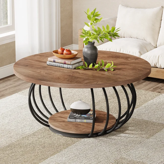 StayPlay Runaway Ronde Salontafel – Hout met opbergruimte – Serie 2