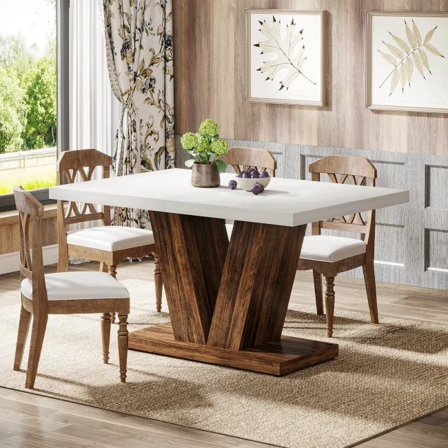 StayPlay Runaway Eettafel 120x80x75cm – Wit met geschikt voor 4 personen