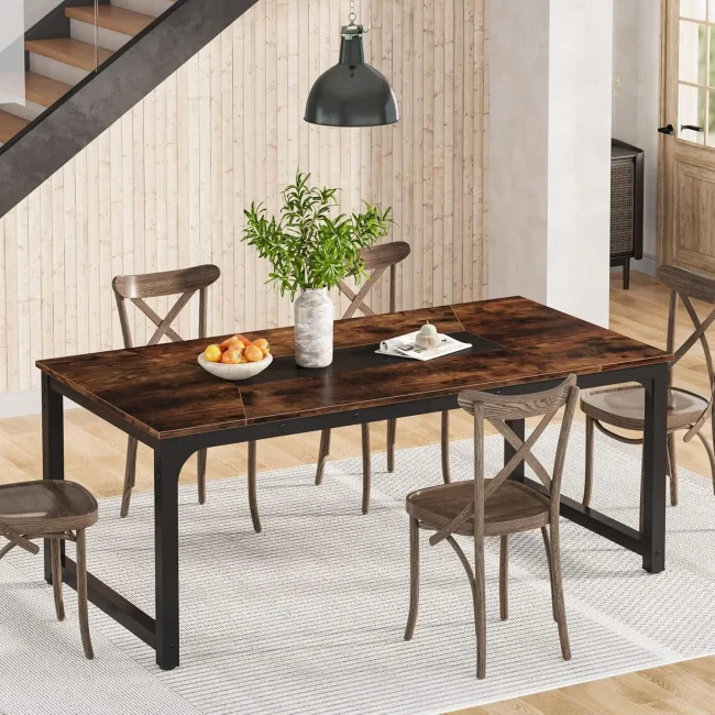 StayPlay Runaway Rechthoekige Eettafel 180x90cm met industriële stijl en geschikt voor 6-8 personen