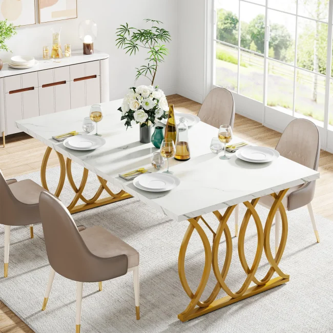 StayPlay Runaway Eettafel – Marmerlook met geschikt voor 4-6 personen