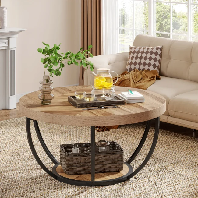 StayPlay Runaway Ronde Salontafel – Hout met opbergruimte – Serie 5
