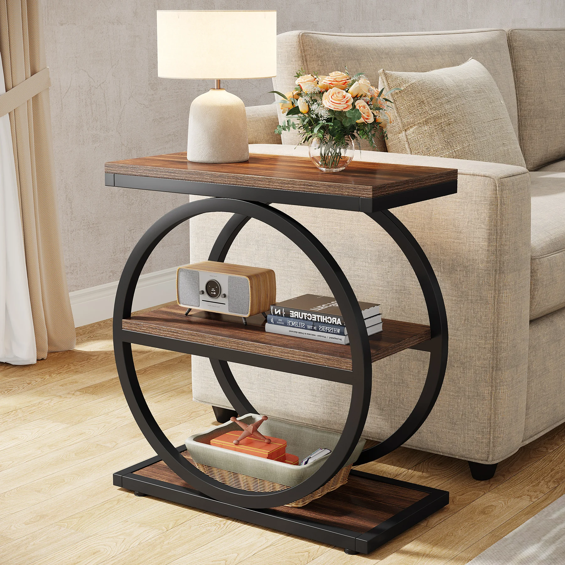 StayPlay Runaway Bijzettafel – Hout Zwart met opbergruimte