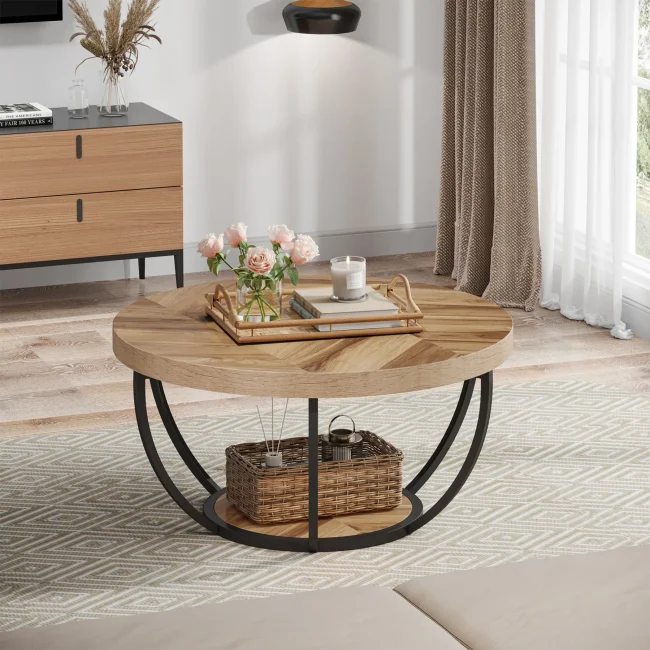 StayPlay Runaway Ronde Salontafel – Hout met opbergruimte – Serie 7