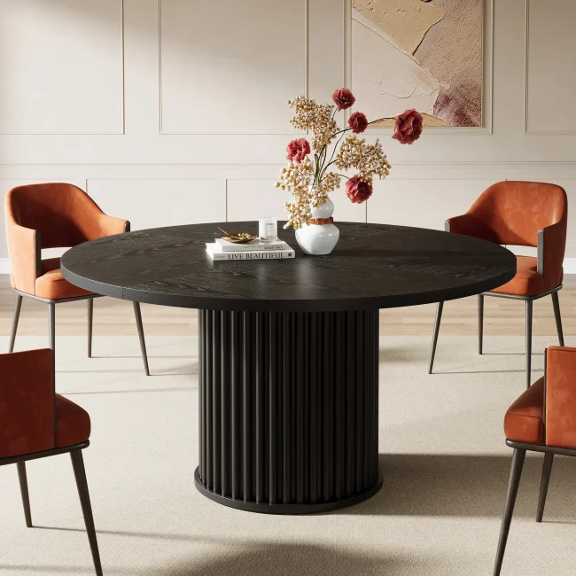 StayPlay Runaway Ronde Eettafel – MDF Zwart met geschikt voor 4-6 personen