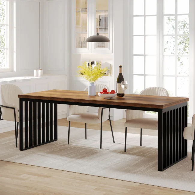 StayPlay Runaway Rechthoekige Eettafel – Metaal met industriële stijl en geschikt voor 4-6 personen