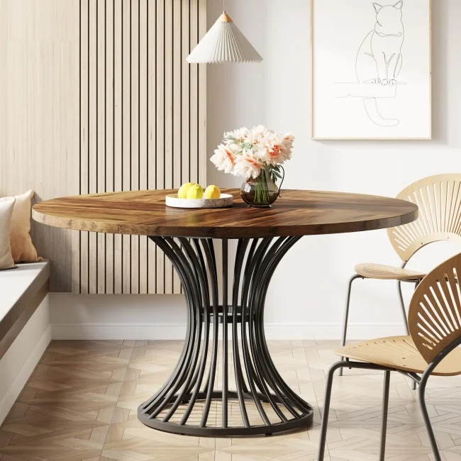 StayPlay Runaway Ronde Eettafel met industriële stijl en geschikt voor 4-6 personen