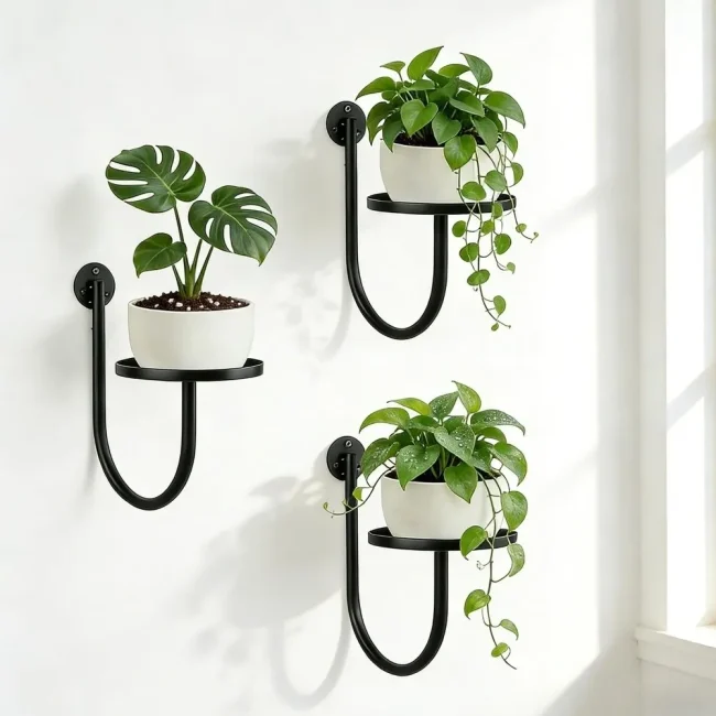 StayPlay Runaway Plantenrek – Bloemenmotief, IJzer Zwart met wandmontage