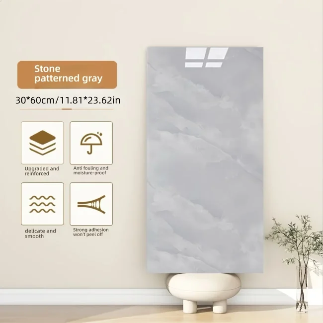 StayPlay Runaway Muursticker 21-delig 23,6x11,8inch – Marmer met waterdicht en zelfklevend