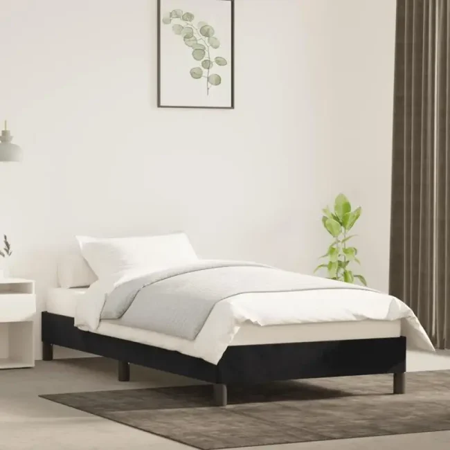 StayPlay Runaway Bedframe 100x200cm – Fluweel Zwart
