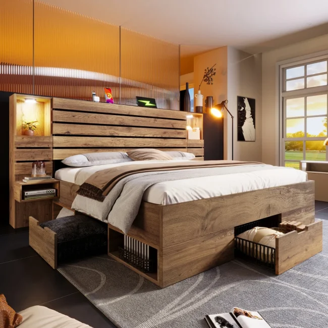 StayPlay Runaway Kinderbed – Hout met USB-oplaadpoort en opbergruimte