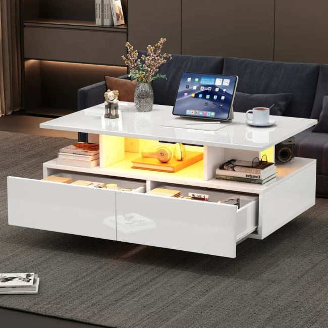 StayPlay Runaway Salontafel 90x55x41cm met opbergruimte en LED-verlichting