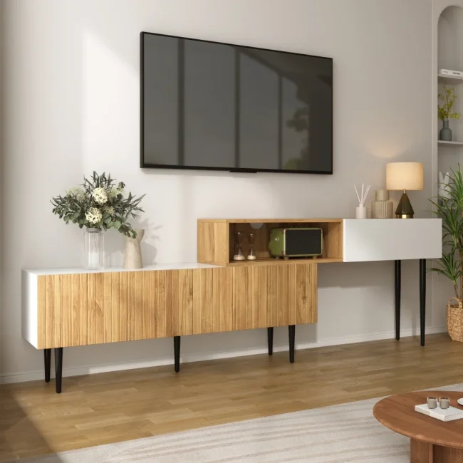 StayPlay Runaway TV-meubel – Hout Zwart – Serie 2