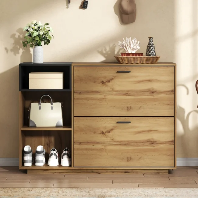StayPlay Runaway Schoenenkast 120×32×84,5cm – MDF Zwart