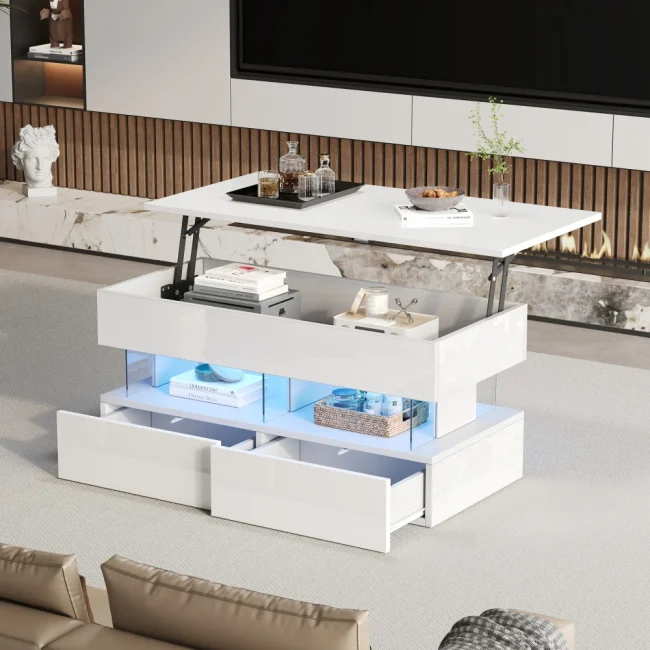 StayPlay Runaway Salontafel 100x50x46cm met opbergruimte en LED-verlichting